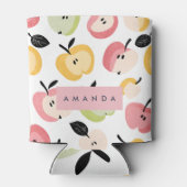 Personalisiertes, Niedliches Apfelmuster Dosenkühler (Rückseite)