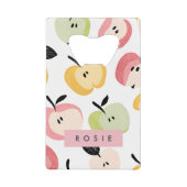 Personalisiertes, Niedliches Apfelmuster Geldbeutel Flaschenöffner (Vorderseite)