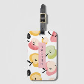 Personalisiertes, Niedliches Apfelmuster Gepäckanhänger (Vorderseite Vertikal)