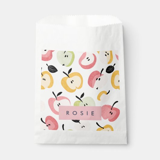 Personalisiertes, Niedliches Apfelmuster Geschenktütchen (Vorderseite)