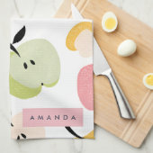 Personalisiertes, Niedliches Apfelmuster Geschirrtuch (Viertel Falte)