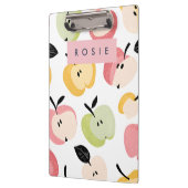 Personalisiertes, Niedliches Apfelmuster Klemmbrett (Links)