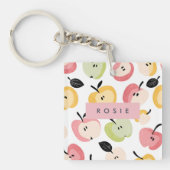 Personalisiertes, Niedliches Apfelmuster Schlüsselanhänger (Vorderseite)