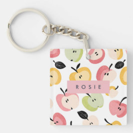 Personalisiertes, Niedliches Apfelmuster Schlüsselanhänger