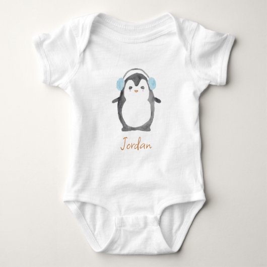 Personalisiertes niedliches Aquarellbaby Baby Strampler (Vorderseite)