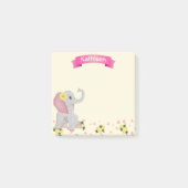 Personalisiertes Niedliches Baby Elephant Baby Dus Post-it Klebezettel (Vorderseite)