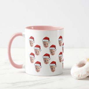 Personalisiertes Niedliches Baby Face Weihnachtsma Tasse