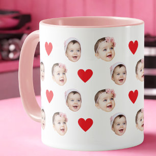 Personalisiertes Niedliches Baby-Gesicht 2 Fotos Tasse
