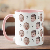 Personalisiertes Niedliches Baby-Gesicht 2 Fotos Tasse