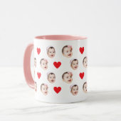 Personalisiertes Niedliches Baby-Gesicht 2 Fotos Tasse (Vorderseite Links)