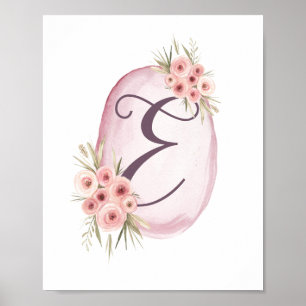 Personalisiertes Niedliches Baby Girl Pink Watecol Poster