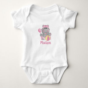 Personalisiertes Niedliches Baby Hippo Baby Strampler