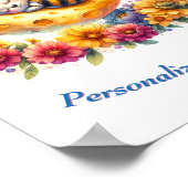 Personalisiertes Niedliches Baby-Hummelschlafen au Poster (Ecke)