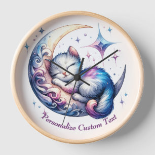 Personalisiertes Niedliches Baby Kitten Katze Schl Uhr