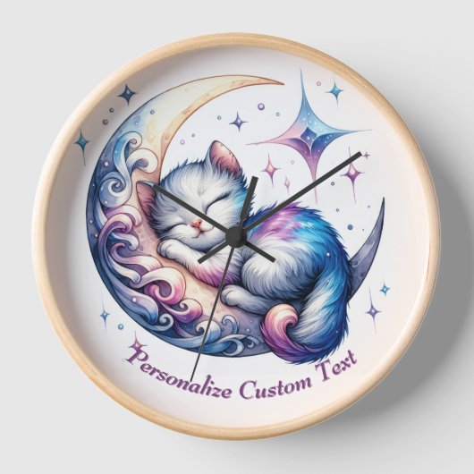 Personalisiertes Niedliches Baby Kitten Katze Schl Uhr (Vorderseite)