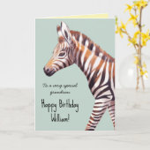 Personalisiertes Niedliches Baby Zebra Geburtstag Karte (Gelbe Blume)