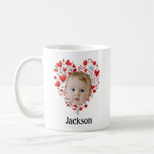 Personalisiertes Niedliches Babybild mit Herzdesig Kaffeetasse