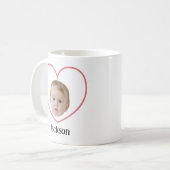 Personalisiertes Niedliches Babybild mit Herzlinie Kaffeetasse (Vorderseite Links)