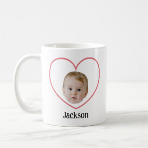 Personalisiertes Niedliches Babybild mit Herzlinie Kaffeetasse