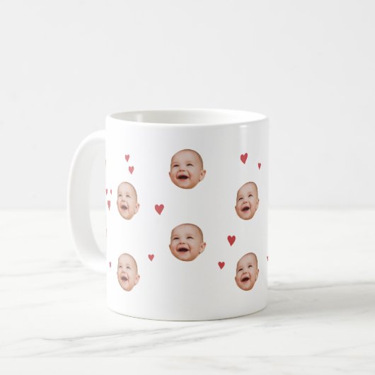 Personalisiertes Niedliches BabyGesicht 1 Foto Tas Kaffeetasse (Vorderseite Links)