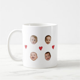 Personalisiertes Niedliches BabyGesicht 4 Fotos Ta Kaffeetasse