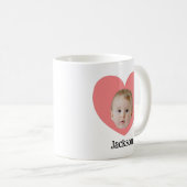 Personalisiertes Niedliches BabyGesicht mit Herz-T Kaffeetasse (VorderseiteRechts)