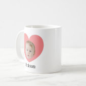 Personalisiertes Niedliches BabyGesicht mit Herz-T Kaffeetasse (Vorderseite Links)