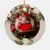 Personalisiertes Niedliches Baby's First Christmas Keramik Ornament (Hinten)