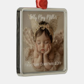 Personalisiertes Niedliches Baby's First Fairy Wei Ornament Aus Metall (Rechts)