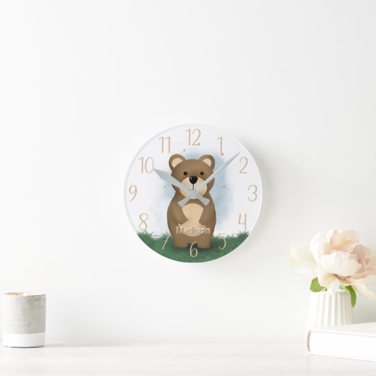 Personalisiertes niedliches Bärengeschlecht - neut Runde Wanduhr (Zuhause)