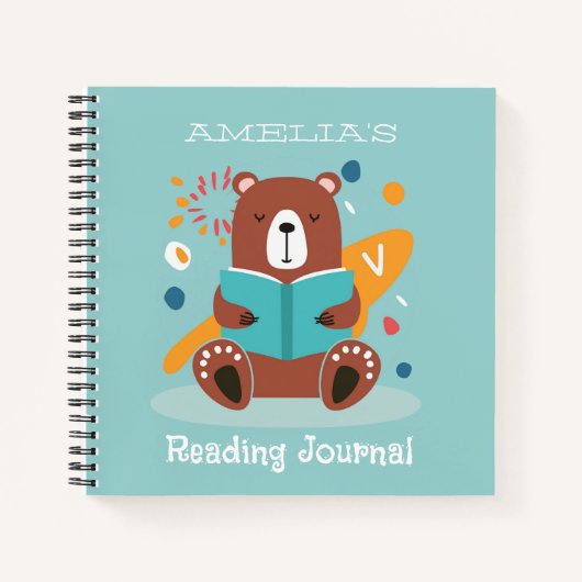 Personalisiertes Niedliches Bärenlesejournal Notizblock (Vorderseite)