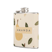 Personalisiertes Niedliches Birnenmuster Flachmann (Links)