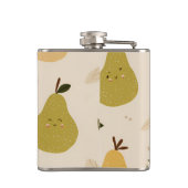 Personalisiertes Niedliches Birnenmuster Flachmann (Rückseite)