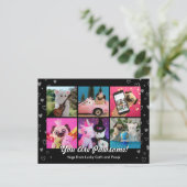 Personalisiertes Niedliches Black Hearts Foto Mode Postkarte (Stehend Vorderseite)