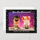 Personalisiertes Niedliches Black Hearts Foto Mode Postkarte (Vorne/Hinten)