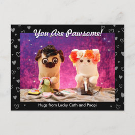 Personalisiertes Niedliches Black Hearts Foto Mode Postkarte