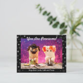 Personalisiertes Niedliches Black Hearts Foto Mode Postkarte (Stehend Vorderseite)