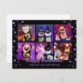 Personalisiertes Niedliches Black Hearween Hallowe Postkarte (Vorne/Hinten)