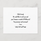 Personalisiertes Niedliches Black Hearween Hallowe Postkarte (Rückseite)