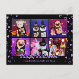 Personalisiertes Niedliches Black Hearween Hallowe Postkarte