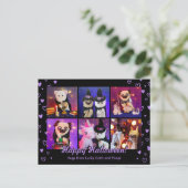 Personalisiertes Niedliches Black Hearween Hallowe Postkarte (Stehend Vorderseite)