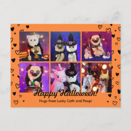 Personalisiertes Niedliches Black Hearween Hallowe Postkarte