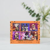 Personalisiertes Niedliches Black Hearween Hallowe Postkarte (Stehend Vorderseite)