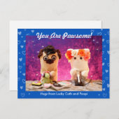 Personalisiertes Niedliches Blue Hearts Foto Postkarte (Vorne/Hinten)