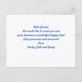 Personalisiertes Niedliches Blue Hearts Foto Postkarte (Rückseite)