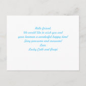 Personalisiertes Niedliches Blue Stylish Hearts Fo Postkarte (Rückseite)