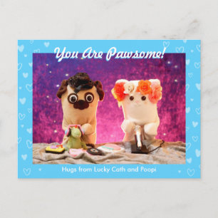 Personalisiertes Niedliches Blue Stylish Hearts Fo Postkarte