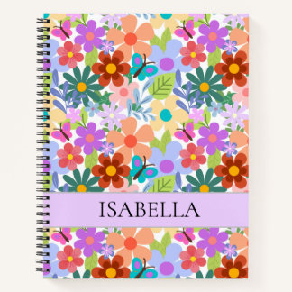 Personalisiertes Niedliches Blumenmuster Notizblock