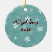 Personalisiertes Niedliches Brown Dog Baby's 1. We Keramikornament (Hinten)