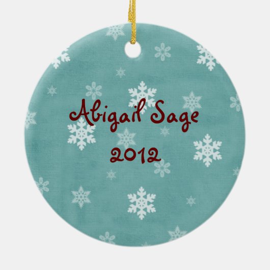 Personalisiertes Niedliches Brown Dog Baby's 1. We Keramikornament (Hinten)